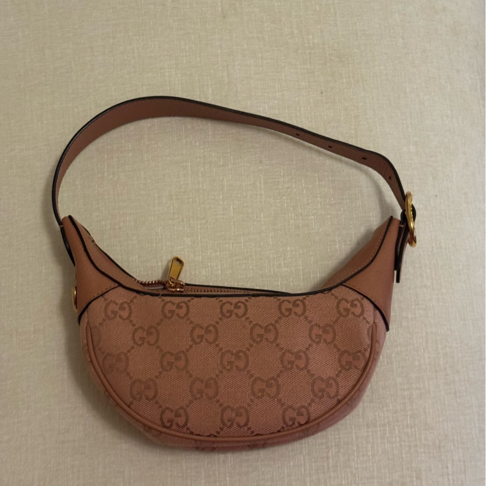 Gucci Tan Monogram Half-Moon Bag